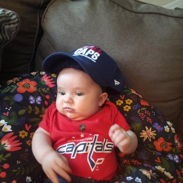Baby Graycie in Caps gear