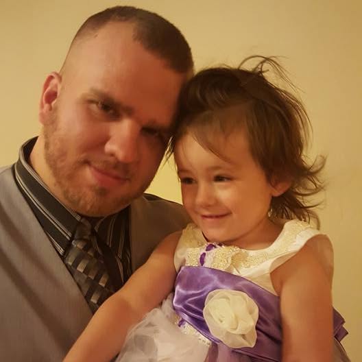 Dad and Jayleena dressed up