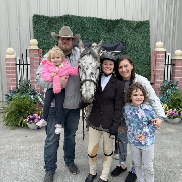 Family at equestrian event